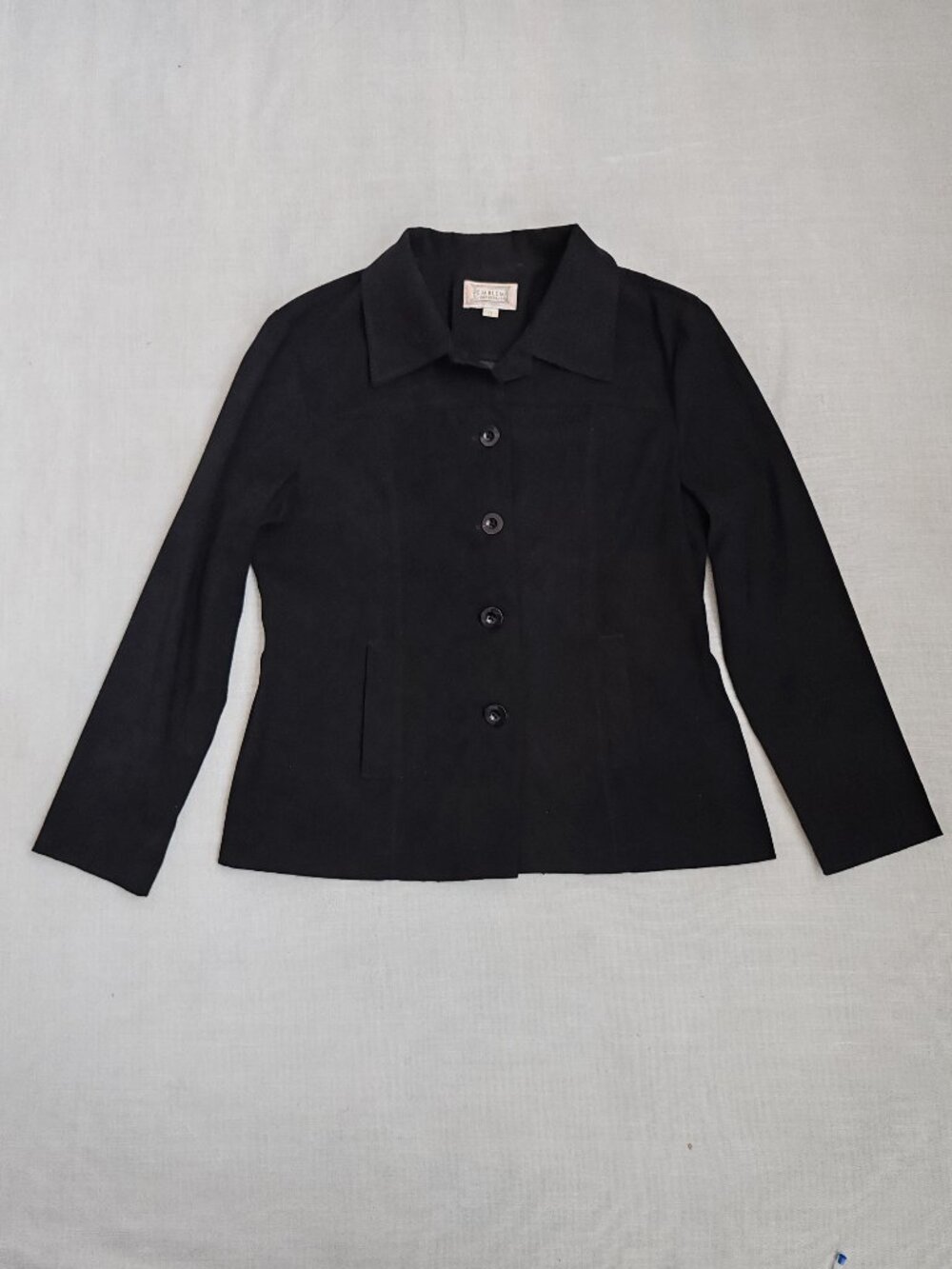 Vtg 90s Emblem Coordinates Black Button Front Jacket Blazer Made in Canada Sz 11